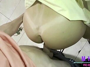 Step mom and son tidy up the house together