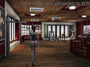 BDSM Mistress in Latex Dominates 3D Cartoon Fetish