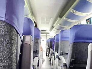 Fat European Milf Gives Risky Blowjob on Travel Bus