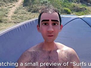 step gay dad series surfs up with intense jerk off instructions