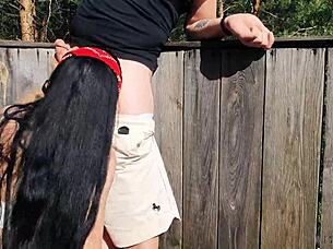 Risky Outdoor Facefuck And Cum Swallow At Hunting Tower