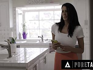 I caught my stepbae Kimmy Kimm having sex with Madi Collins, so I spanked and fingered them both