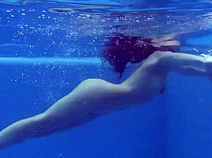 Mia Ferrari Underwater in Red Lingerie