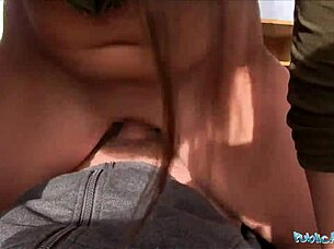 Public Agent Catches Sexy Student Getting Creampied Outdoors in Reality