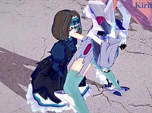 i love intense futanari sex with garie tyman, maria cadenzavna eve, and micha jawkan in symphogear hentai, it's so hot!