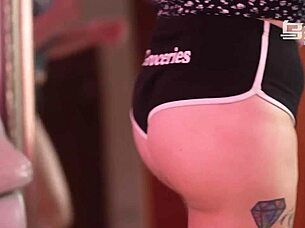 thick asian slut dances then rides monster cock bent over for cumshot