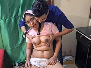 Hanif and Adori's steamy home session with brunette stepsister