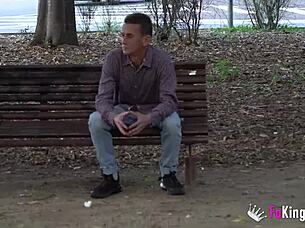 valeria deepthroats old man's big cock in spanish scene