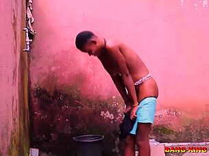 recorded threesome with mature slim babe and two big black dicks