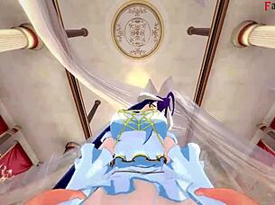 Albedo engages in passionate sex with overlord in fantasy 3d animation
