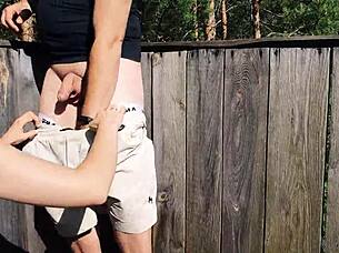 Risky Outdoor Facefuck And Cum Swallow At Hunting Tower