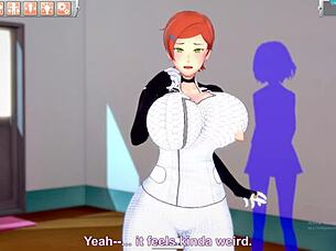 gwen tennison with big tits and ass squirts in game