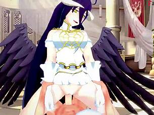 Albedo engages in passionate sex with overlord in fantasy 3d animation
