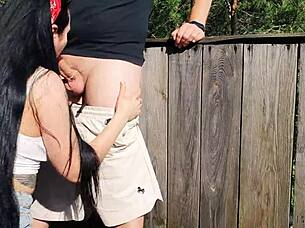 Risky Outdoor Facefuck And Cum Swallow At Hunting Tower