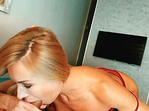 POV BLOWJOB FROM TEEN 18+ BLONDE WITH HUGE COCK