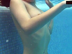 Mia Ferrari Underwater in Red Lingerie