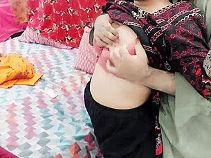 big tits step sister left door open