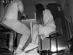 Husband catches wife getting assfucked by friend in kitchen!