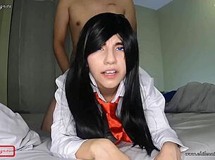 blue eyed college virgin with straight black hair debuts sex on camera - japanese student trailer
