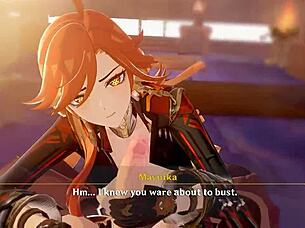 Anime girl gets creampie in pussy with big cock cum.