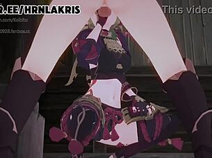 Genshin impact horny lakris in action