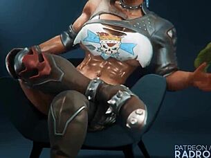 a futa in 3d hentai shows off her big penis and monster cock.