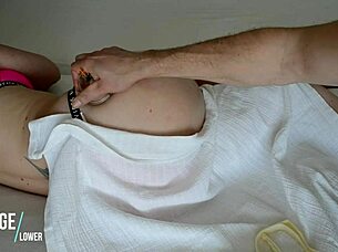 vacuum massage on european babe's big ass 😏