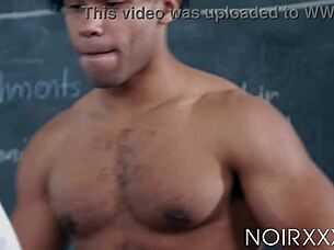 Ebony dudes adrian hart and tony genius set the books aside to fuck one another