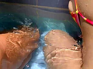 I hosted a pool party with two friends with big butts