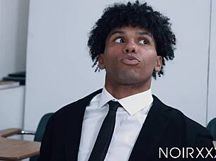 Ebony dudes adrian hart and tony genius set the books aside to fuck one another