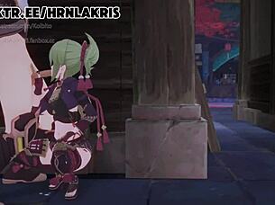 Genshin impact horny lakris in action