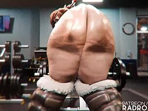 a futa in 3d hentai shows off her big penis and monster cock.