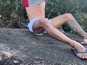 cruising on the beaches of brazil with public outdoor action