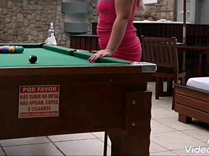 Blonde Fucking On Pool Table Outdoors With Sucking And Ass.
