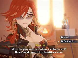 Anime girl gets creampie in pussy with big cock cum.