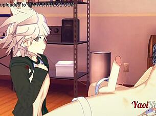 DANGAN RONPA 2 - OUMA X NAGITO HANDJOB BLOWJOB DOGGY STYLE CREAMPIE BAREBACK YAOI 3D