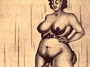 Looking at vintage erotic drawings from old comics