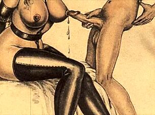 Looking at vintage erotic drawings from old comics