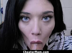 Stepmom Megan Maiden begs stepson for orgasm.