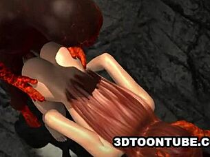 i watched this 3d babe take reptile cocks in every hole