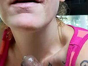 FL SW LOVES TO SPIT ON COCK IN PUBLIC CAR!