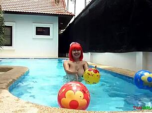 Huge Thai Babe Teases With Natural Tits