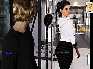 i intertwine with a hot brunette in the gym for intense action