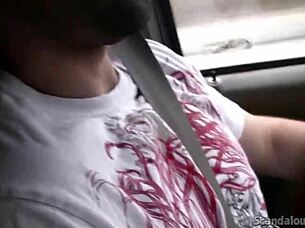 Hot Babe Rubbing A Cock While The Guy Driving Caught On Tape