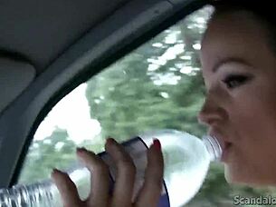 Hot Babe Rubbing A Cock While The Guy Driving Caught On Tape