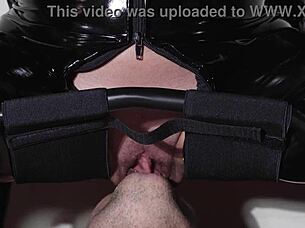 using the chair i sit on his face and let him lick my pussy until orgasm enjoyed