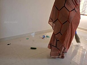 tamil maid prabha assists owner during work break