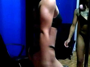 anjinha gets sensual in lingerie, touching herself in front of the mirror, so hot