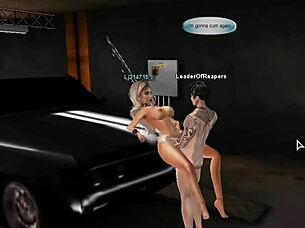 nerd fucking blonde bimbo in garage 😈