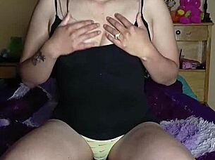 horny girl next door masturbates in miniskirt until she reaches orgasm